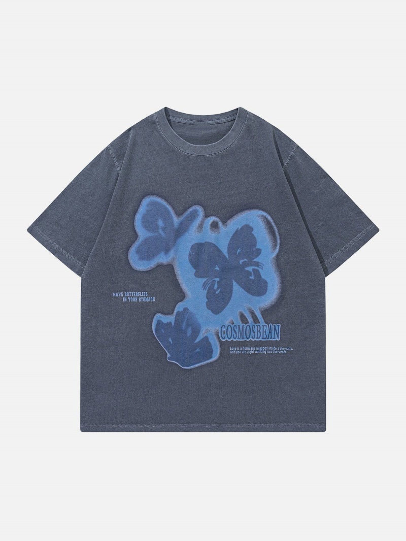 Noir  T Shirts Aelfric Eden Butterfly Print Tee - HBD-0073829